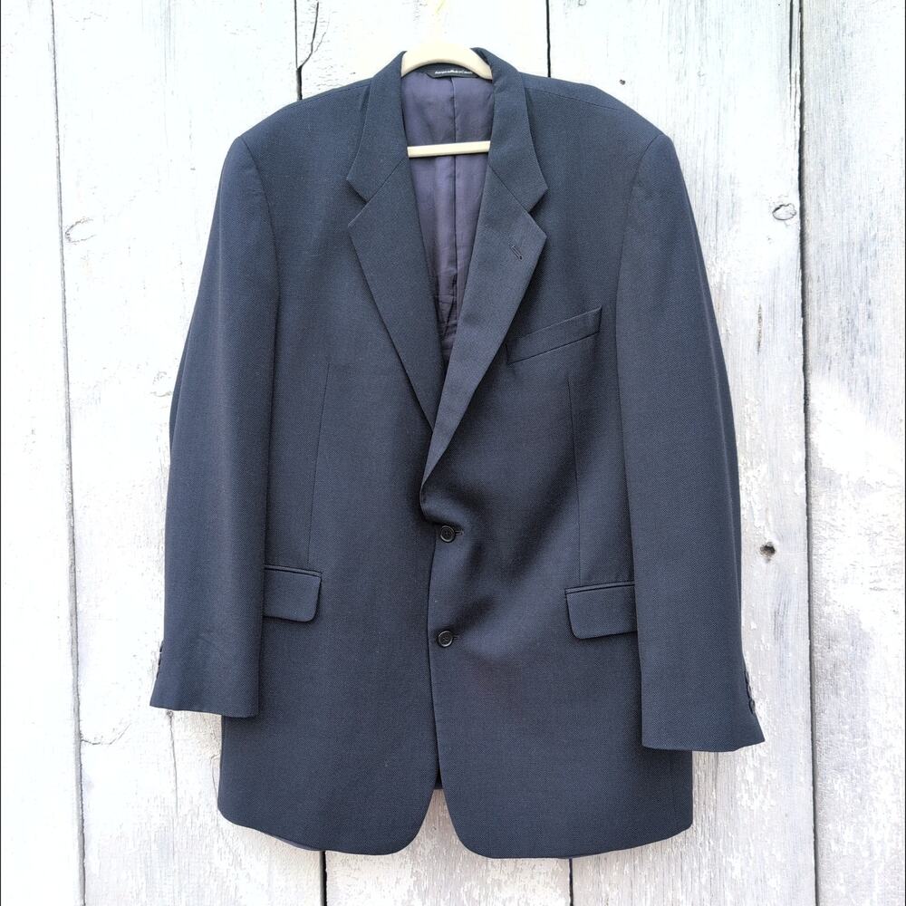 Coppley Ermengeldo Zegna Heritage Wool Woven Sport Coat Navy Men's 48Wx42XTL